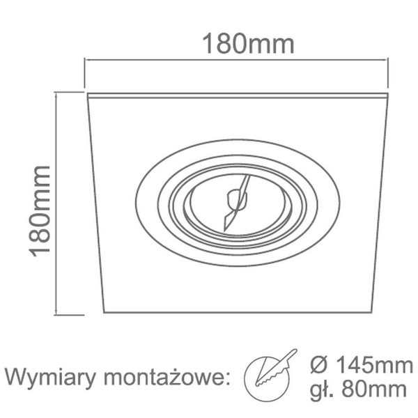 Oczka LAMPA sufitowa Faro I Bianco Orlicki Design metalowa OPRAWA podtynkowa wpust kwadratowy biały