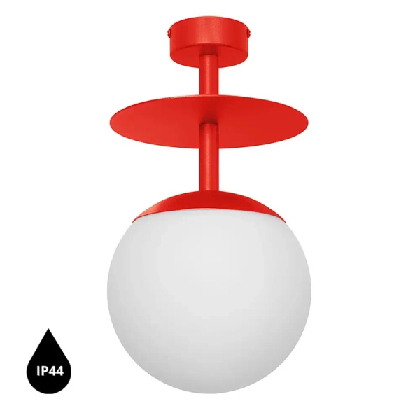 Przysufitowa lampa do salonu PLAAT B PLB1120S3 IP44 czerwony pomarańczowy