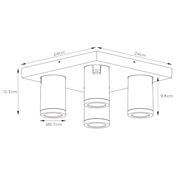 Regulowana lampa sufitowa TAYLOR 09930/20/31 Lucide IP44 tubka biała