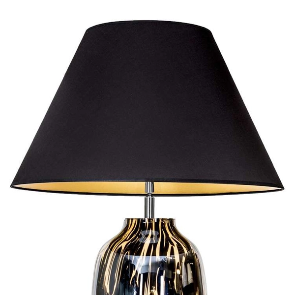 Stojąca LAMPA stołowa GRANADA L208162330 4Concepts klasyczna LAMPKA abażurowa do sypialni czarna złota