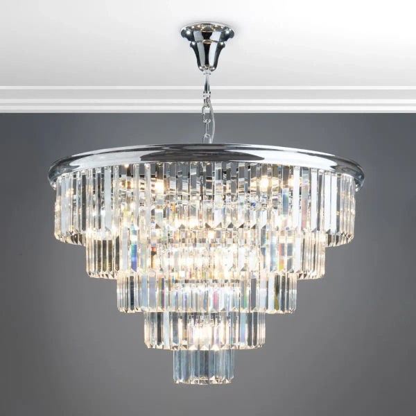 Kryształowa lampa wisząca Eulalia EUL1250 glamour kryształki chrom