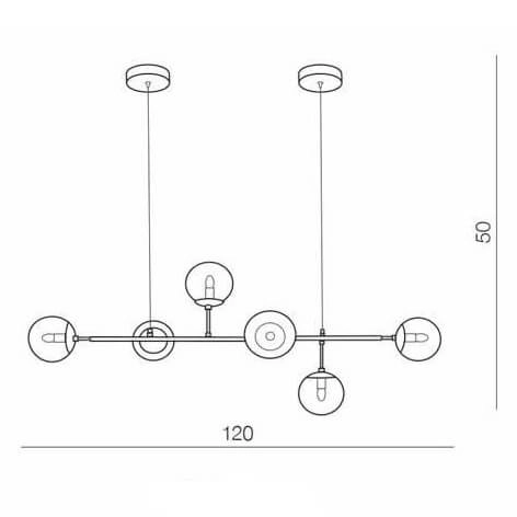 Wisząca lampa nowoczesna Helios złota balls do jadalni