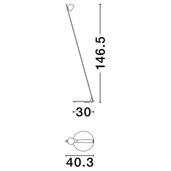 Podłogowa lampa FRONTERA LE44943 LED 6W 3000K ball czarna złota