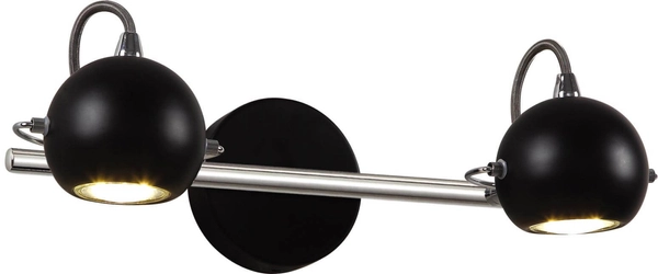 Ruchomy kinkiet Salva K-8002/2 BK klosze czarne chrom