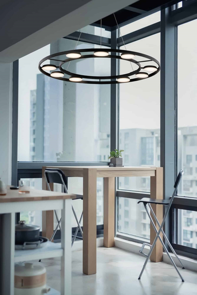 Okrągła lampa wisząca Fad MOD070PL-L63B3K LED 63W 3000K czarna