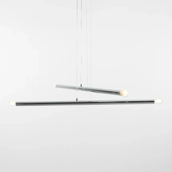 Wisząca lampa metalowa TUBO 1072L4 nad wyspę tuba chrom