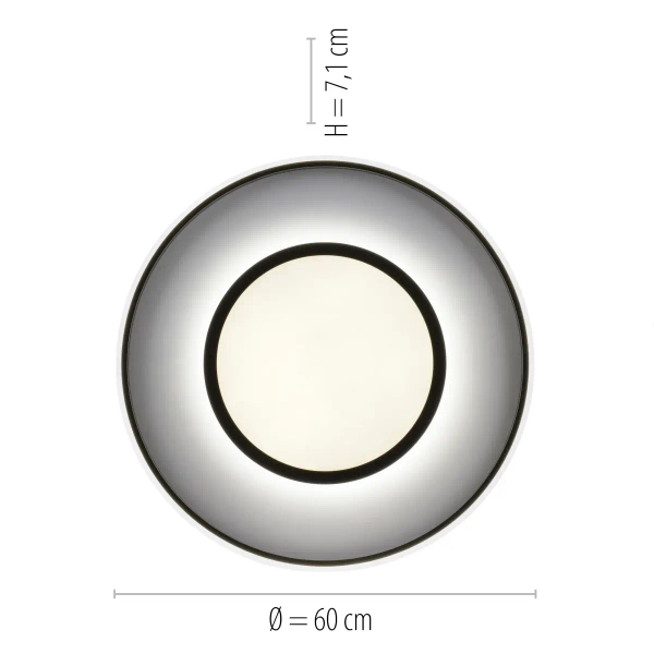 Plafon na pilot ARENDA czarna 11627-18 1xLED 36W 2700-5000K z regulacją jasności