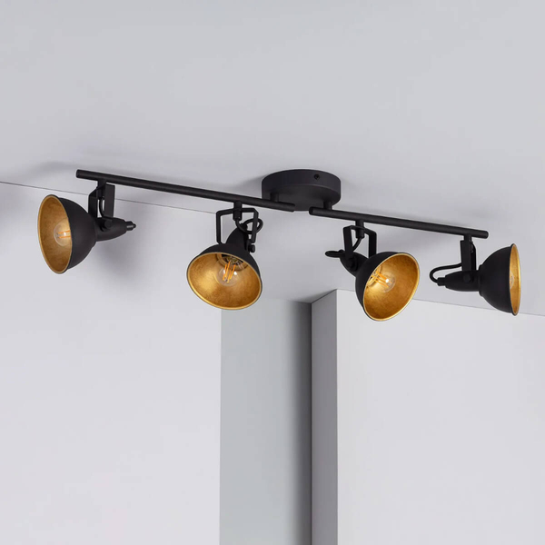 Wielopunktowa lampa sufitowa Retro ABR-RRO-C-4XE14 Abruzzo czarny złoty
