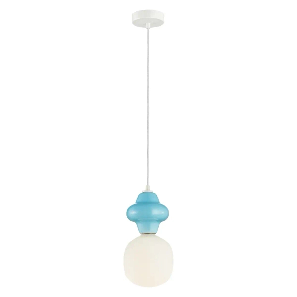 Lampa wisząca do salonu Latera PND-94331-1S-BLU ceramika niebieski