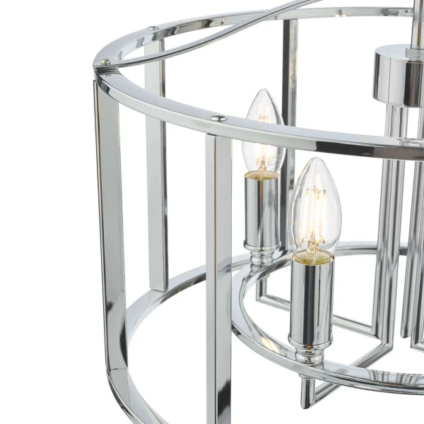 Łańcuchowa wisząca lampa Mya MYK0450 do kuchni świecznikowa chrom