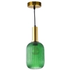Plisowana LAMPA wisząca SUFFOLK 317377 Polux szklana tuba ZWIS loftowy do jadalni zielony