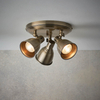 Potrójna lampa sufitowa Westbury 76279 regulowane klosze vintage mosiądz