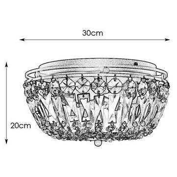 Plafon LAMPA sufitowa VASA 107587 Markslojd okrągła OPRAWA kryształowa crystal IP21 czarna przezroczysta