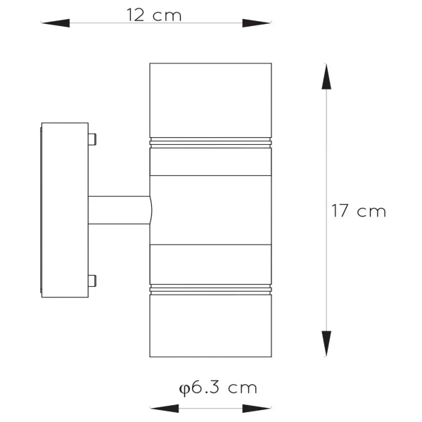 Kinkiet ścienny ogrodowy ARNE-LED 14867/11/12 Lucide IP44 rurka chrom