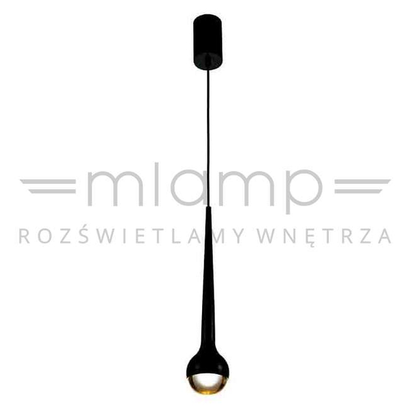 LAMPA wisząca Cappi Nero Orlicki Design metalowa OPRAWA zwis LED 5W 3000K łezka czarna