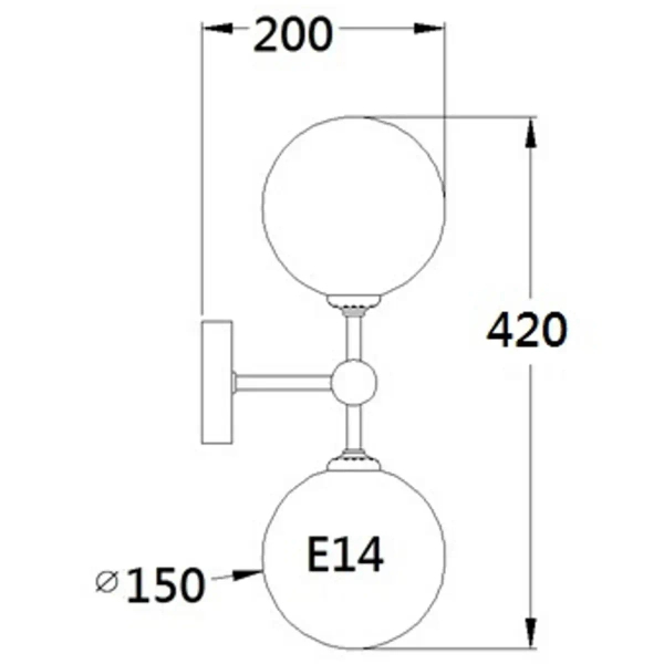 Złoty kinkiet DORADO LP-002/2W Light Prestige szklane kule molecular