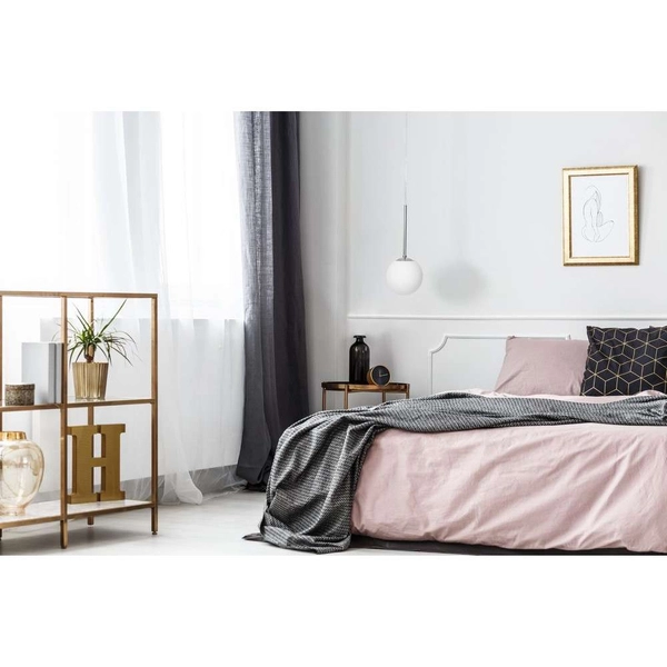 LAMPA wisząca LAMIA 11035103 Kaspa modernistyczna OPRAWA szklana ZWIS kula ball chrom biała