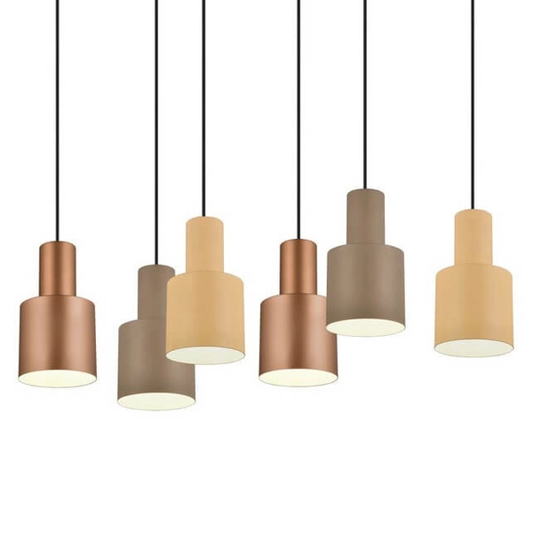 Lampa zwisająca ELIOR DL617319400 kuchenna zwis czarny brązowy multikolor