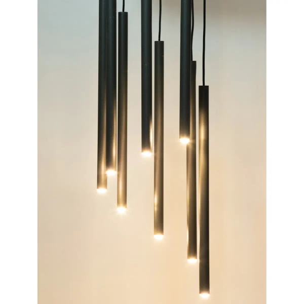 Podłużna wisząca lampa Sopel 8 41465 zwisające sople ciemnoszary