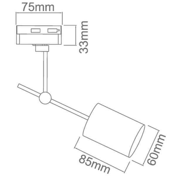 LAMPA sufitowa Stick Track Nero Orlicki Design metalowa OPRAWA do systemu szynowego 1-fazowego czarna