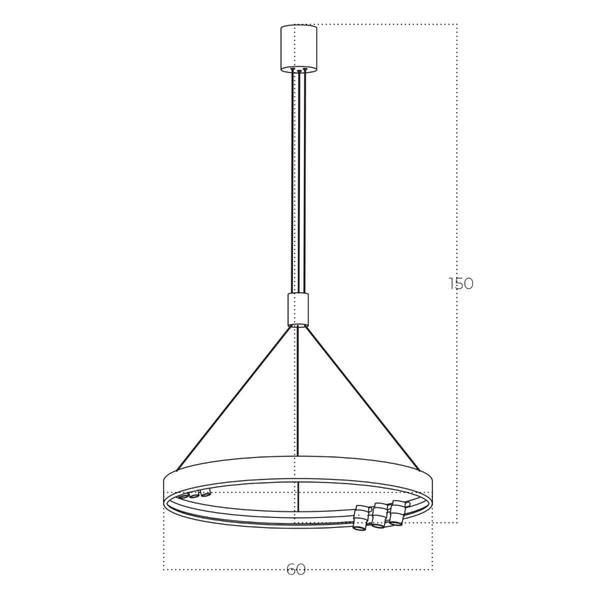 Wisząca lampa SERAFINO AZ5834 Azzardo LED 34W 3000K metalowa czarna złota