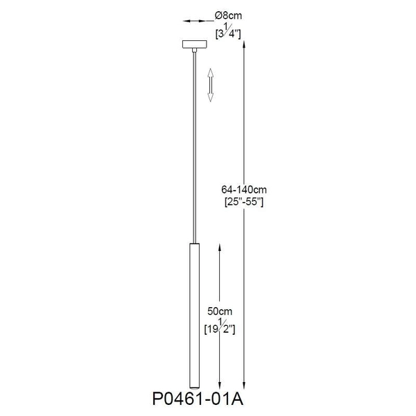 Jadalniana lampa wisząca LOYA P0461-01A-S8S8 LED 5W 3000K tuba biały