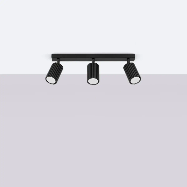 Potrójna lampa sufitowa KARBON SL.1581 tubki z regulacją czarne