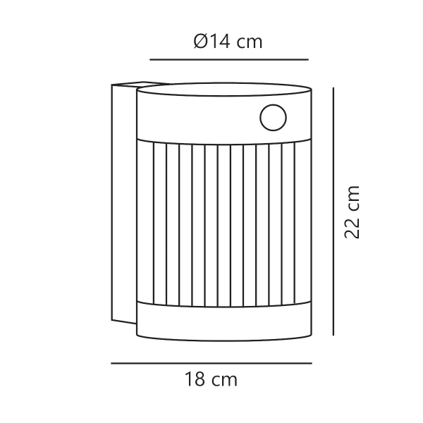 Solarny kinkiet ścienny tuba Coupar 2518201003 IP44 z czujnikiem czarny