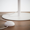 Podłogowa lampa jutowy klosz Linobianco 5241 TK Lighting brązowa biała