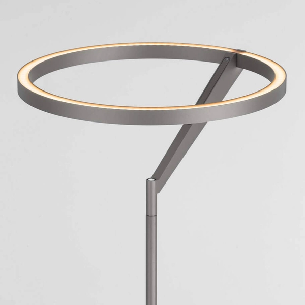Pierścieniowa lampa stojąca ZUDANEZ LE44780 LED 26W 3000K do salonu szara