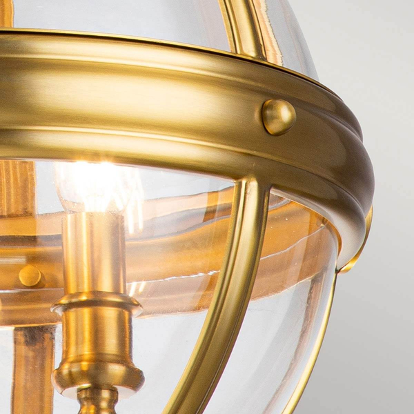 Lampa wisząca kula Adams FE-ADAMS-3P-BB Feiss przezroczysta mosiądz