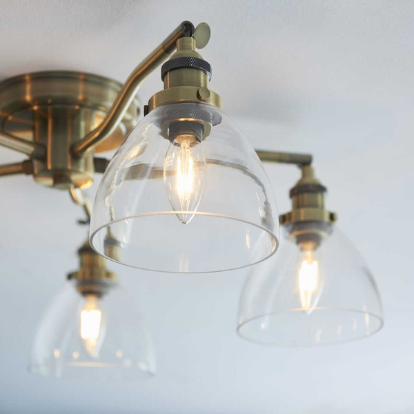 Szklana lampa sufitowa Hansen 97248 Endon mosiądz przezroczysta