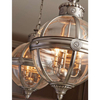 LAMPA wisząca FE-ADAMS-3P-ANL Elstead FEISS metalowa OPRAWA rustykalna ZWIS kula ball na łańcuchu nikiel przezroczysta