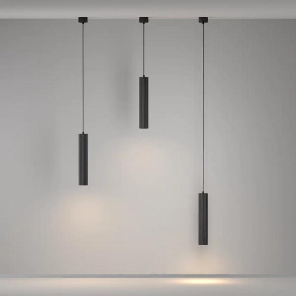 Wisząca lampa podłużna Calipso P106PL-01-GU10-B do salonu czarny