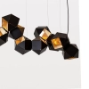 Futurystyczna wisząca lampa New geometry ST-8861-14 Step czarna złota