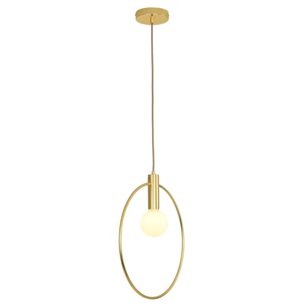 Pierścieniowa lampa wisząca BELLA DP0001A-400R do sypialni złota