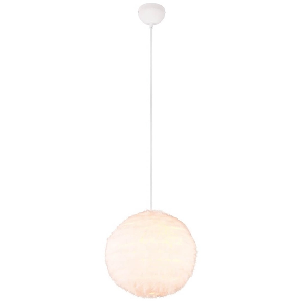 Pluszowa lampa wisząca Furry R31581001 kula biały