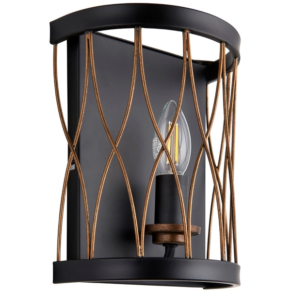 Metalowy kinkiet Heston 61499 Endon lampion tuba świeczka czarna