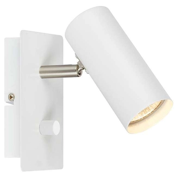 Industrialna LAMPA ścienna BARCELONA 107346 Markslojd metalowa OPRAWA kinkiet tuba regulowana biała
