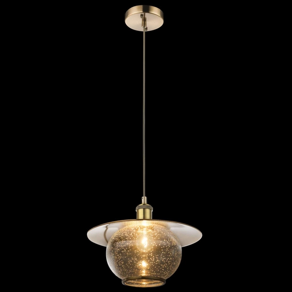 LAMPA wisząca Nevis 69030H Globo szklana OPRAWA vintage ZWIS kula ball brąz antyczny przezroczysta