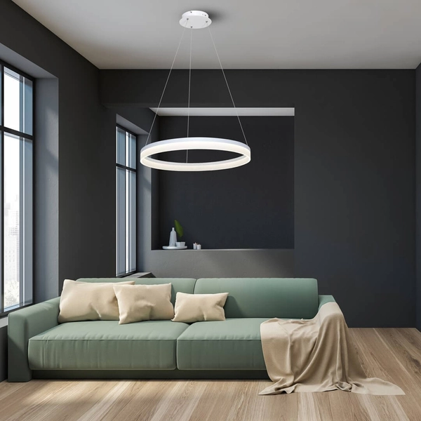 LAMPA wisząca RING ML066 Milagro okrągła OPRAWA zwis circle LED 36W 4000K pierścień biały alvendre
