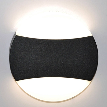 Ścienna LAMPA zewnętrzna Sitra K-8143 Kaja okrągła OPRAWA ogrodowy kinkiet LED 12W 4000K outdoor IP54 czarny biały