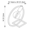 Stolikowa lampka Shape Circle 92222 pierścień ring czarny