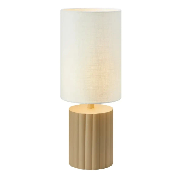 Lampa stołowa Can 108830 metalowa bawełniana do sypialni biała beżowa