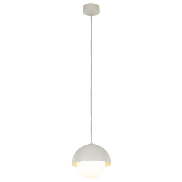 Zwisająca lampa do jadalni Bono 10205 kopuła ball biała beżowa