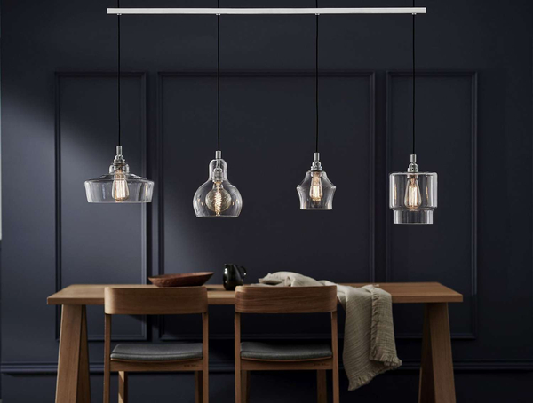 LAMPA wisząca LONGIS 10521309 Kaspa szklana OPRAWA zwis LISTWA sufitowa przezroczysta