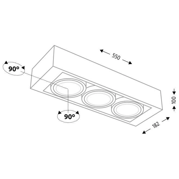 Plafon LAMPA sufitowa UTO 7109 Shilo metalowa OPRAWA prostokątna biała