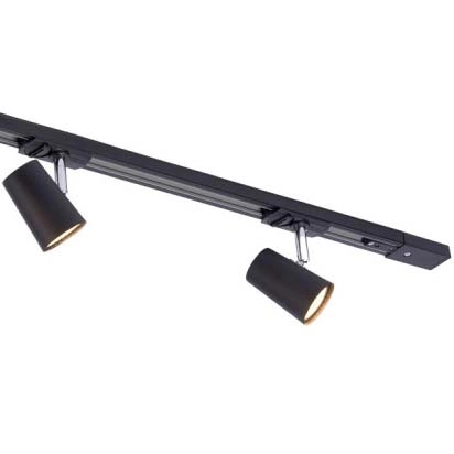 System szynowy Astley 914121 BL nowoczesny zestaw z reflektorkami czarny