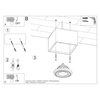 Kwadratowa lampa sufitowa SL.0883 betonowa do sypialni