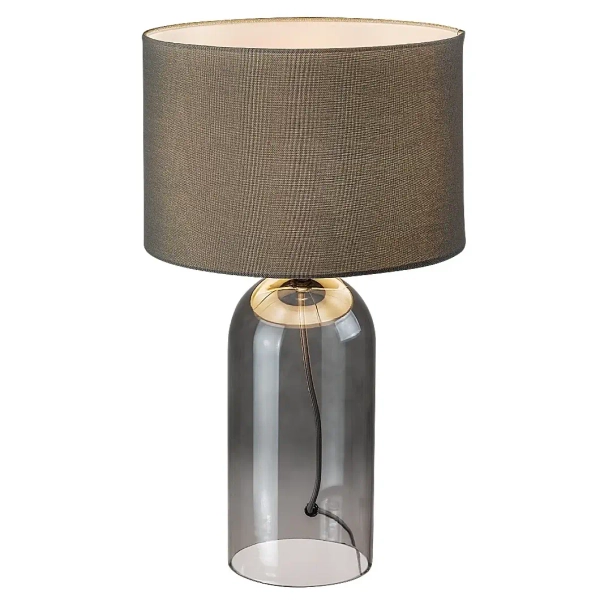 Stołowa lampa do salonu Luxin 74048 szklana dymiona tuba szary